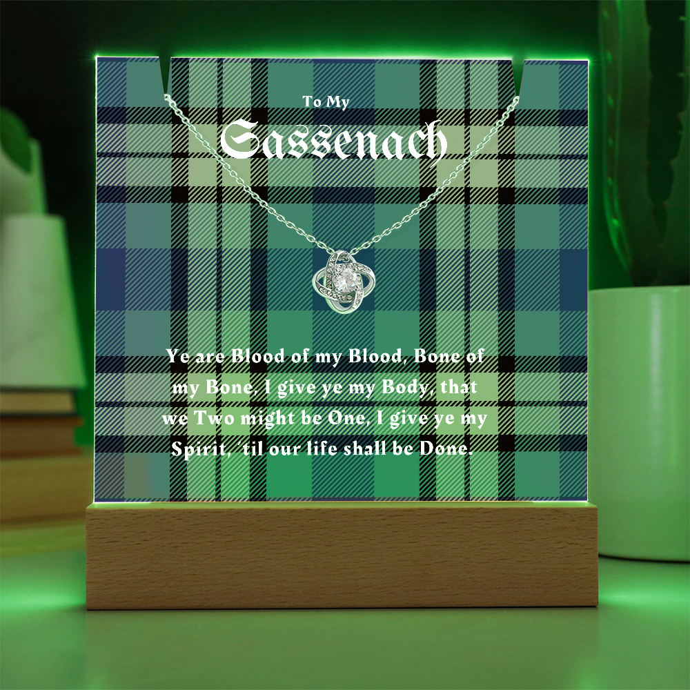 To My Sassenach, Outlander Gift, Outlander Gift Box, Outlander Jewelry, Outlander Gift For Wife, Outlander Charm, Outlander Necklace with Keepsake Acrylic
