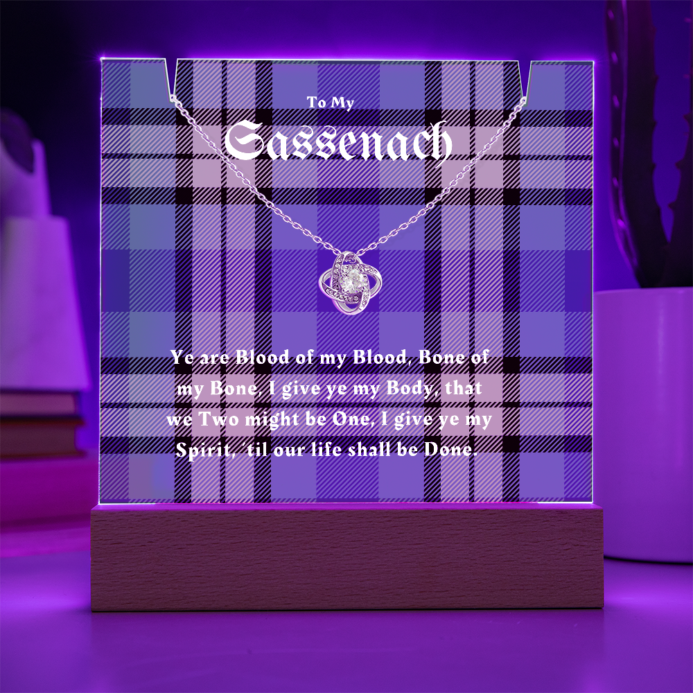 To My Sassenach, Outlander Gift, Outlander Gift Box, Outlander Jewelry, Outlander Gift For Wife, Outlander Charm, Outlander Necklace with Keepsake Acrylic