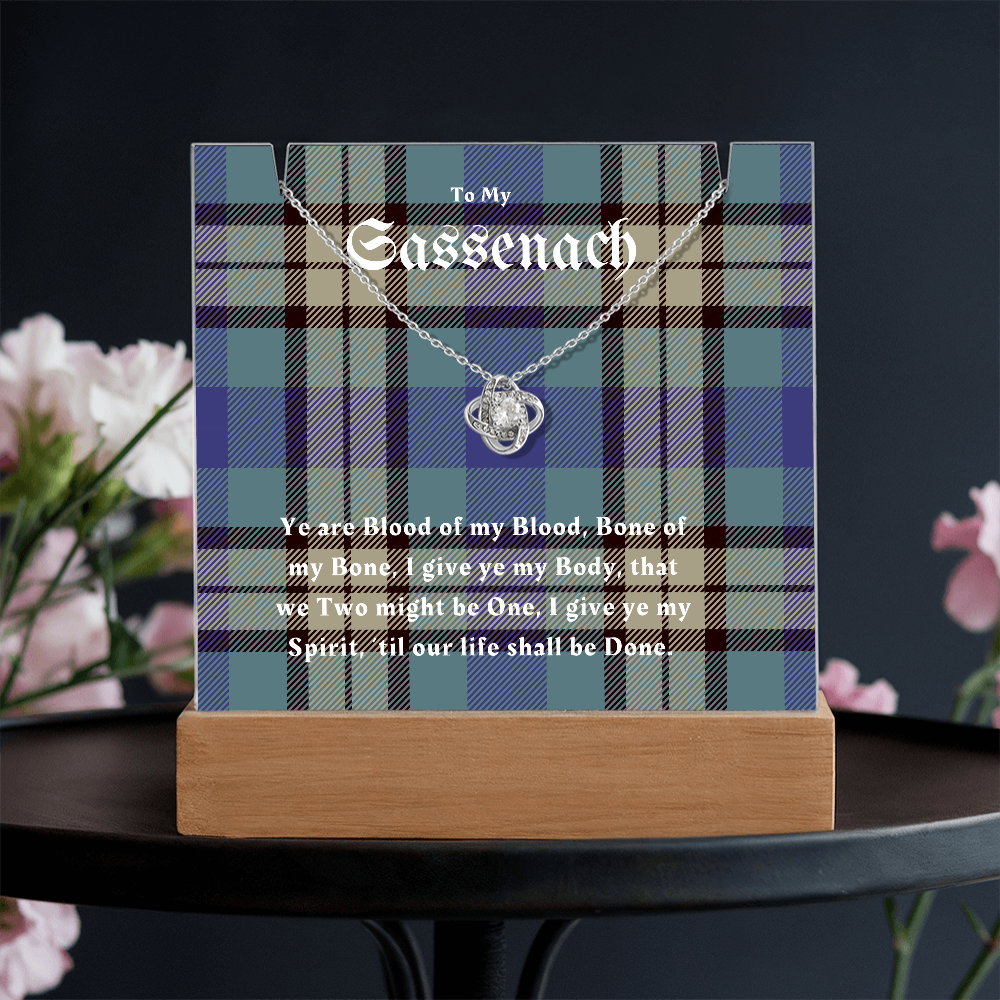 To My Sassenach, Outlander Gift, Outlander Gift Box, Outlander Jewelry, Outlander Gift For Wife, Outlander Charm, Outlander Necklace with Keepsake Acrylic