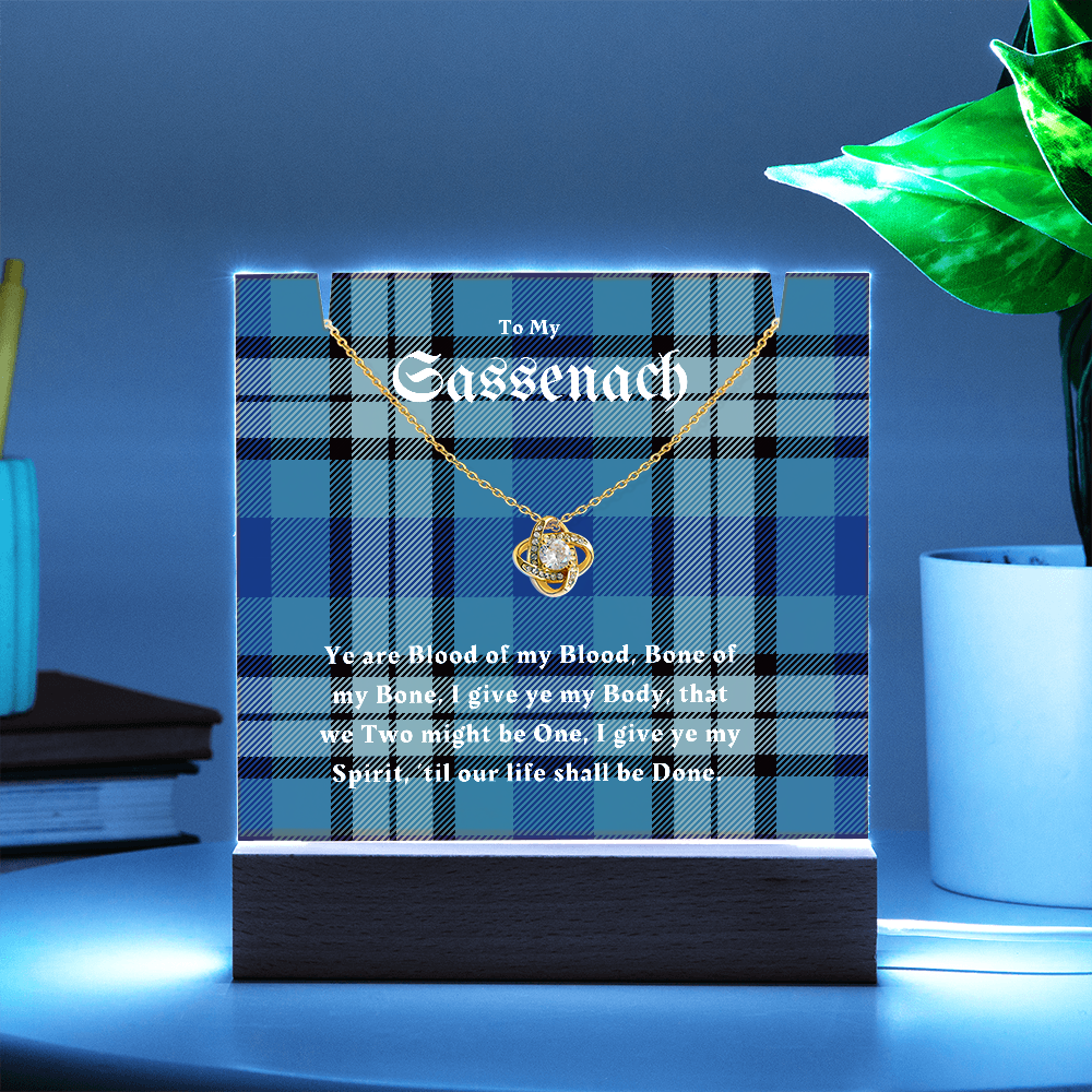 To My Sassenach, Outlander Gift, Outlander Gift Box, Outlander Jewelry, Outlander Gift For Wife, Outlander Charm, Outlander Necklace with Keepsake Acrylic