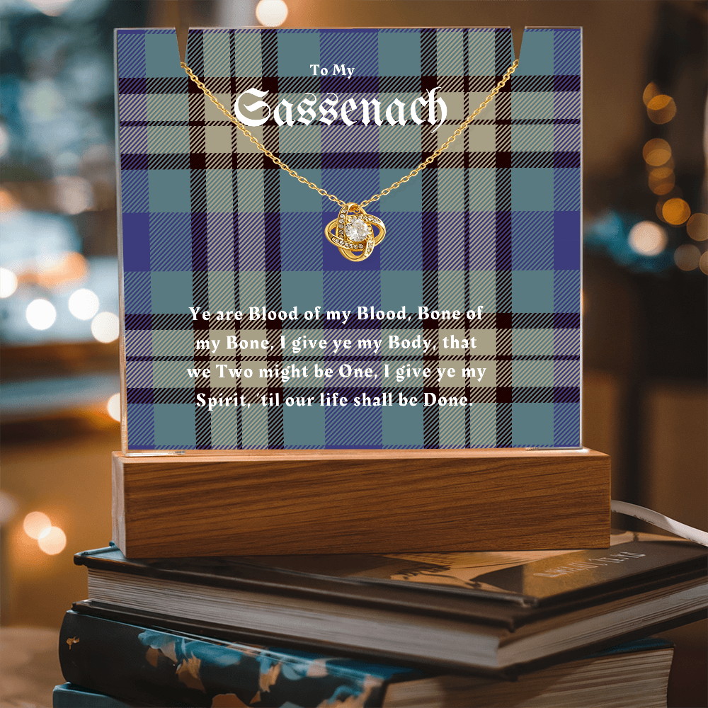 To My Sassenach, Outlander Gift, Outlander Gift Box, Outlander Jewelry, Outlander Gift For Wife, Outlander Charm, Outlander Necklace with Keepsake Acrylic
