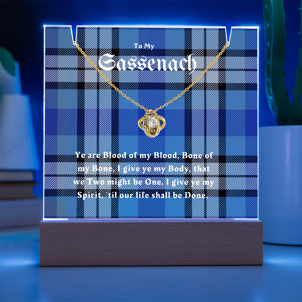 To My Sassenach, Outlander Gift, Outlander Gift Box, Outlander Jewelry, Outlander Gift For Wife, Outlander Charm, Outlander Necklace with Keepsake Acrylic
