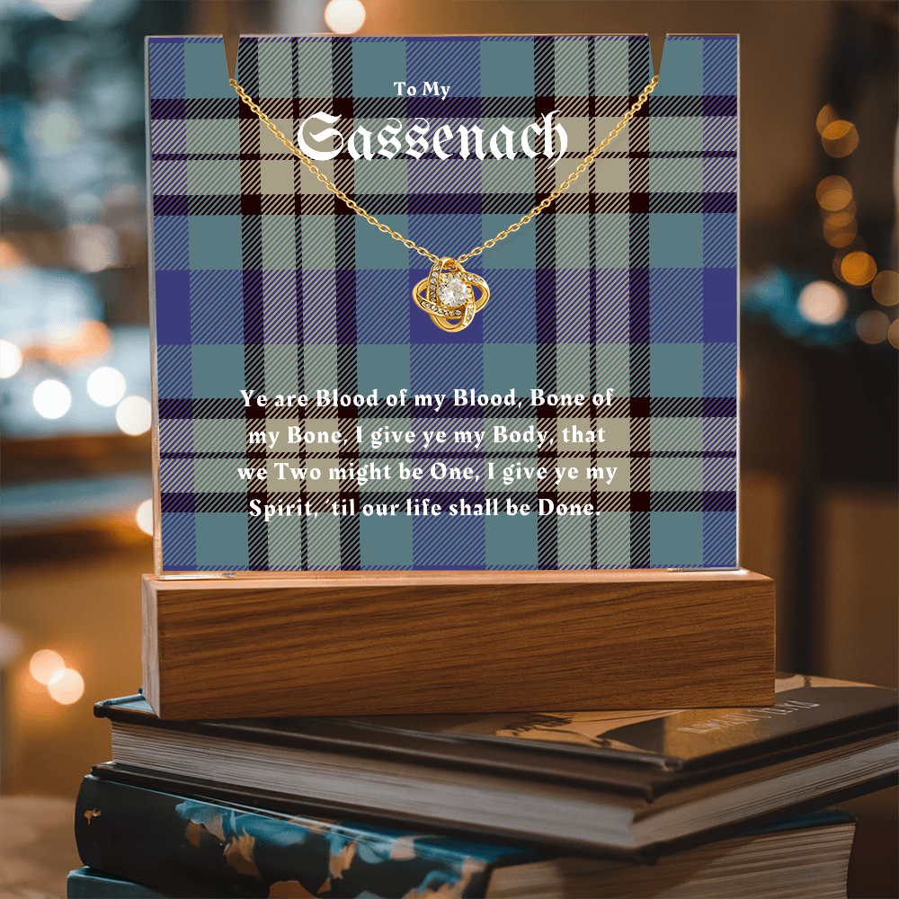 To My Sassenach, Outlander Gift, Outlander Gift Box, Outlander Jewelry, Outlander Gift For Wife, Outlander Charm, Outlander Necklace with Keepsake Acrylic