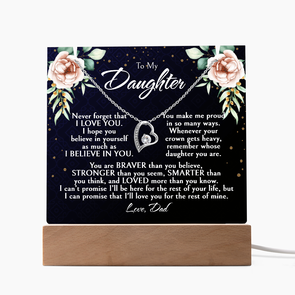 Daughter Necklace Gift, Birthday Gift for Daughter from Dad, Custom Jewelry for Daughter, Graduation or Christmas Gift