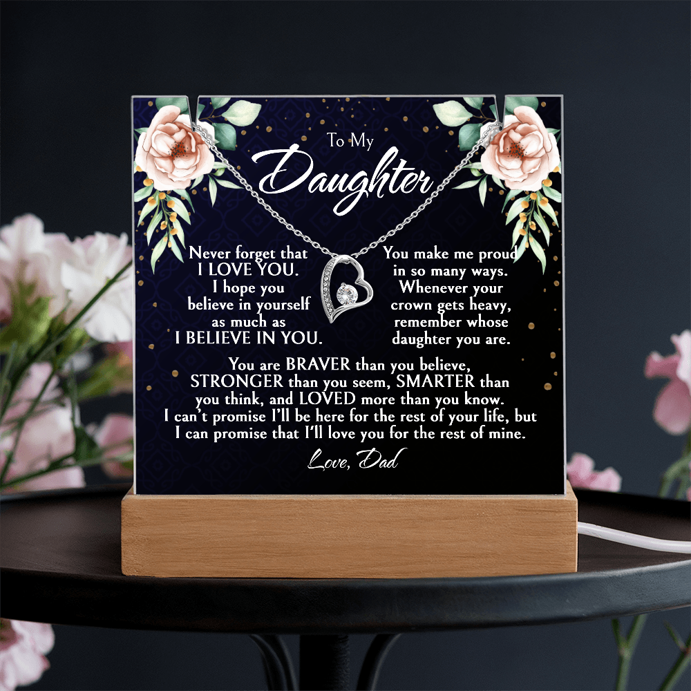 Daughter Necklace Gift, Birthday Gift for Daughter from Dad, Custom Jewelry for Daughter, Graduation or Christmas Gift