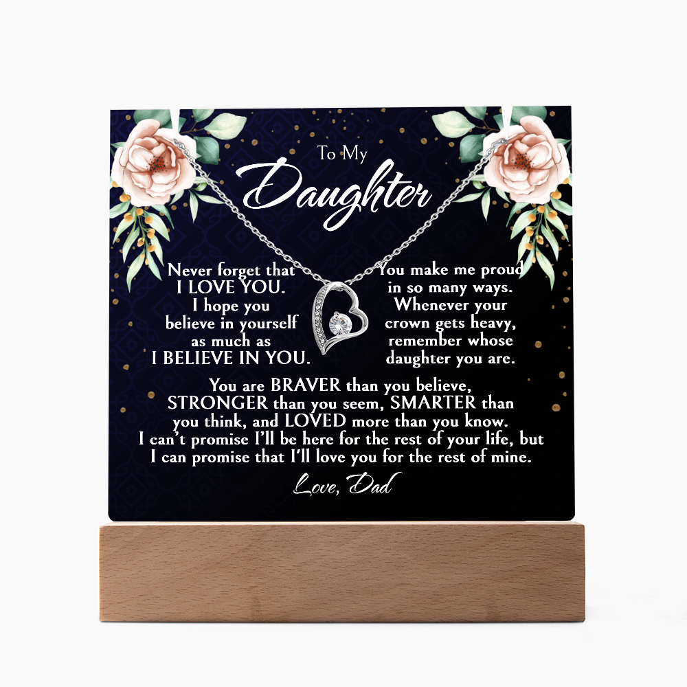 Daughter Necklace Gift, Birthday Gift for Daughter from Dad, Custom Jewelry for Daughter, Graduation or Christmas Gift