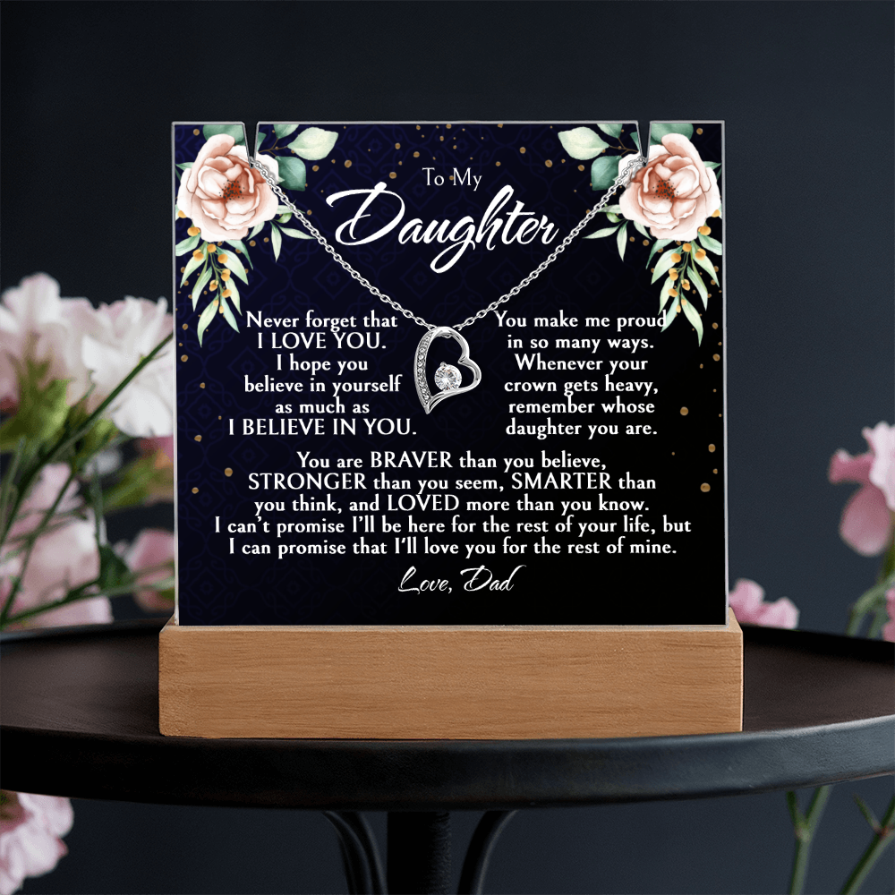 Daughter Necklace Gift, Birthday Gift for Daughter from Dad, Custom Jewelry for Daughter, Graduation or Christmas Gift