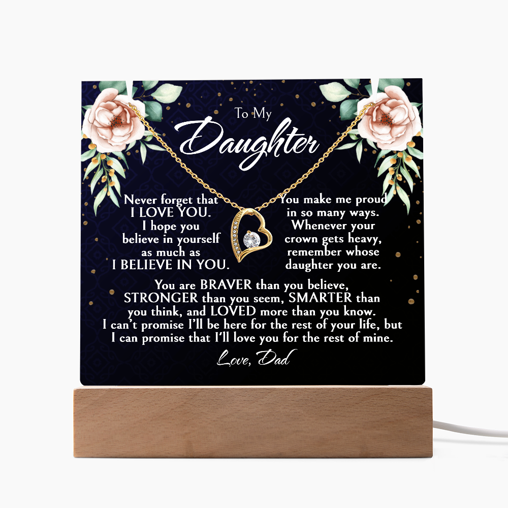 Daughter Necklace Gift, Birthday Gift for Daughter from Dad, Custom Jewelry for Daughter, Graduation or Christmas Gift