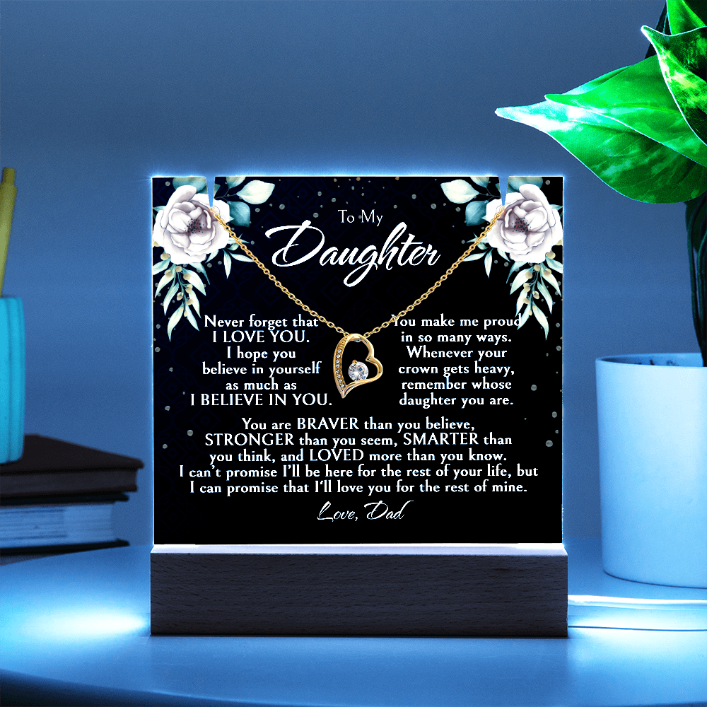 Daughter Necklace Gift, Birthday Gift for Daughter from Dad, Custom Jewelry for Daughter, Graduation or Christmas Gift