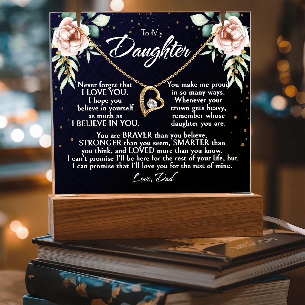 Daughter Necklace Gift, Birthday Gift for Daughter from Dad, Custom Jewelry for Daughter, Graduation or Christmas Gift