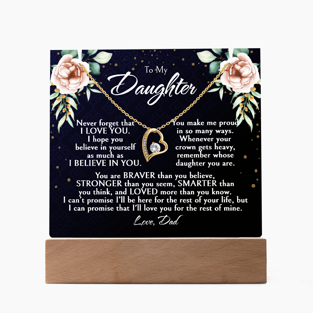 Daughter Necklace Gift, Birthday Gift for Daughter from Dad, Custom Jewelry for Daughter, Graduation or Christmas Gift