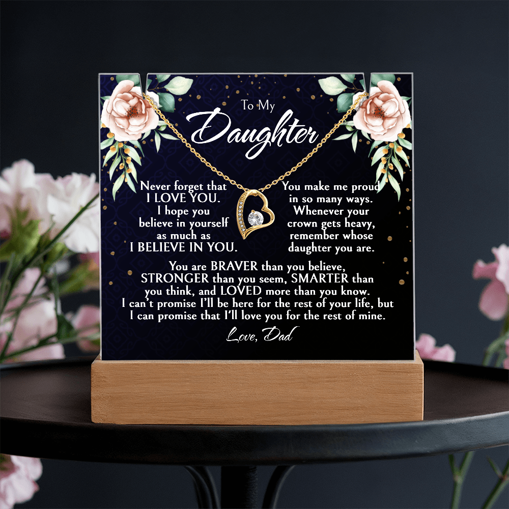 Daughter Necklace Gift, Birthday Gift for Daughter from Dad, Custom Jewelry for Daughter, Graduation or Christmas Gift