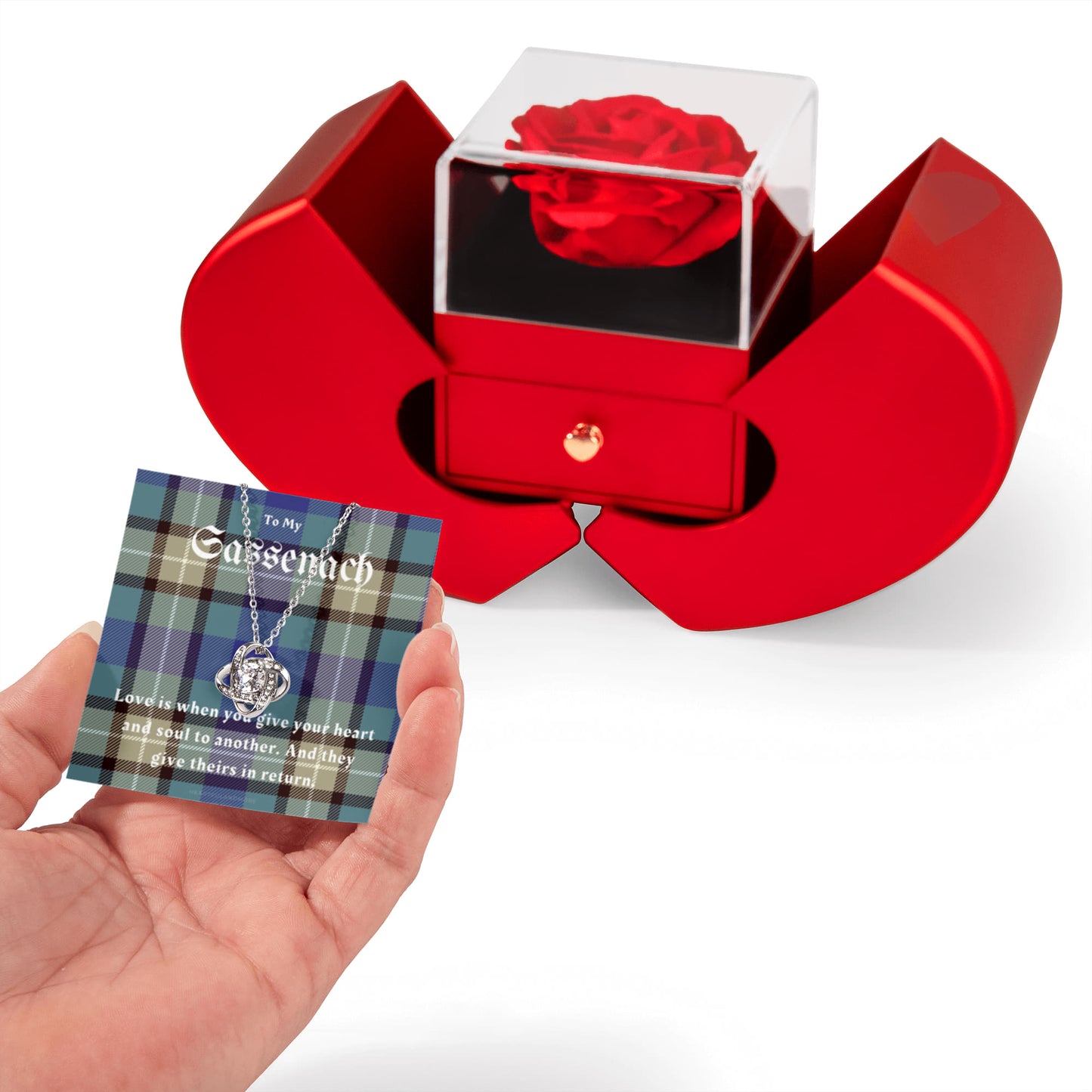 To My Sassenach, Outlander Gift, Outlander Gift Box, Outlander Jewelry, Outlander Gift For Wife, Outlander Charm, Necklace with Rose Box