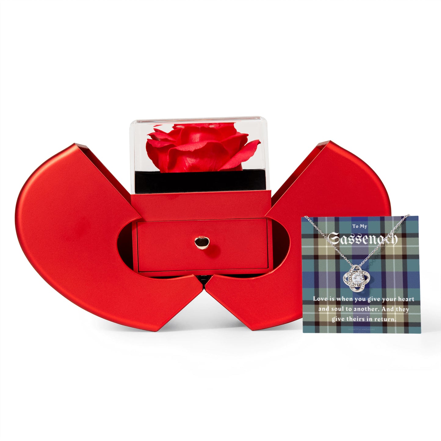 To My Sassenach, Outlander Gift, Outlander Gift Box, Outlander Jewelry, Outlander Gift For Wife, Outlander Charm, Necklace with Rose Box