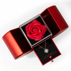Rose Box & Love Knot Necklace Gift Set – Eternal Love Jewelry Gift for Her | Romantic Anniversary or Birthday Gift