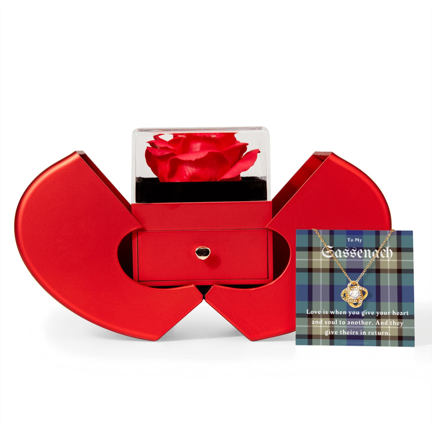 To My Sassenach, Outlander Gift, Outlander Gift Box, Outlander Jewelry, Outlander Gift For Wife, Outlander Charm, Necklace with Rose Box