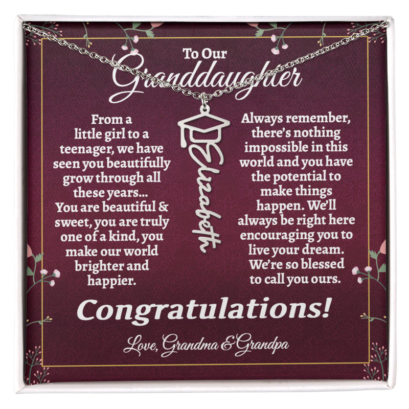 Personalized Name Necklace, 2026 Graduation Gift for Her, Custom Nameplate Necklace, Class of 2026 Jewelry, High School Grad Gift