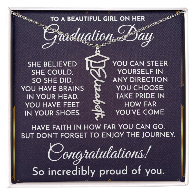 Personalized Name Necklace, 2026 Graduation Gift for Her, Custom Nameplate Necklace, Class of 2026 Jewelry, High School Grad Gift