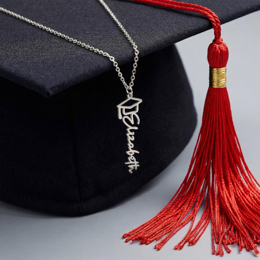 "To My Daughter" Graduation Name Necklace from Dad - Straighten Your Crown Jewelry Gift