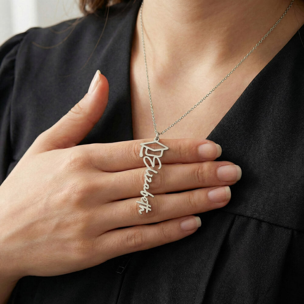 "To My Daughter" Graduation Name Necklace from Dad - Straighten Your Crown Jewelry Gift
