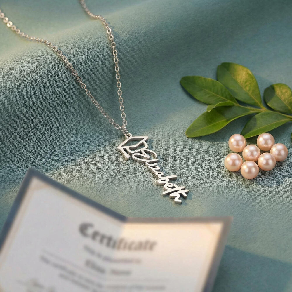 "To My Daughter" Graduation Name Necklace from Dad - Straighten Your Crown Jewelry Gift