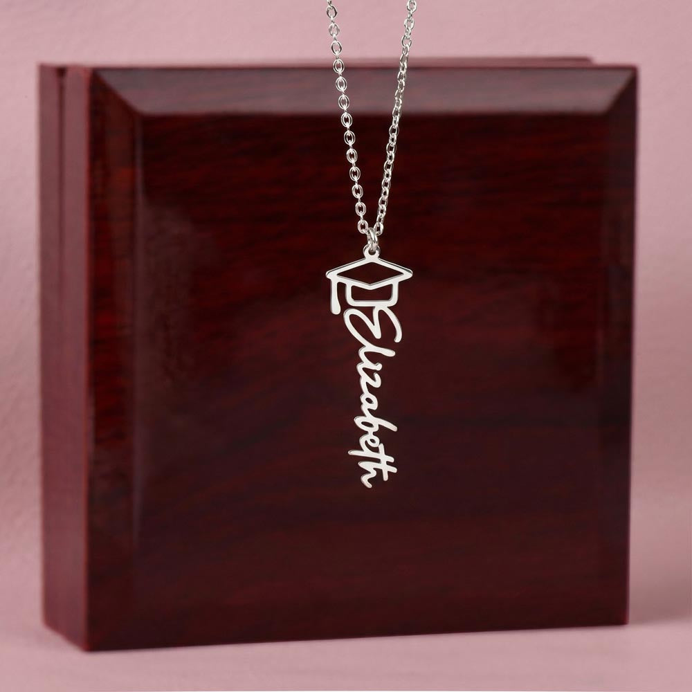 "To My Daughter" Graduation Name Necklace from Dad - Straighten Your Crown Jewelry Gift
