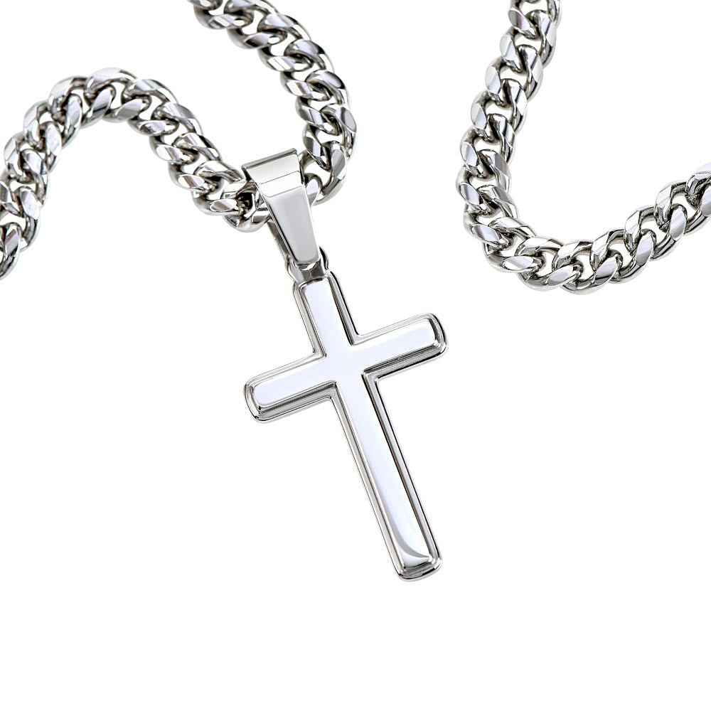 To My Handsome Son - Cross Necklace - See Yourself Through My Eyes - Meaningful Gift from Mom