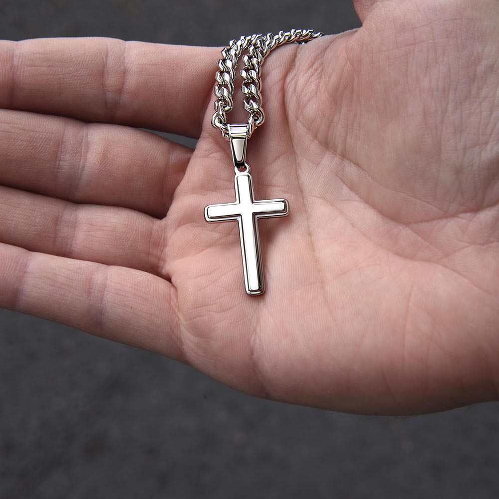 To My Handsome Son - Cross Necklace - See Yourself Through My Eyes - Meaningful Gift from Mom