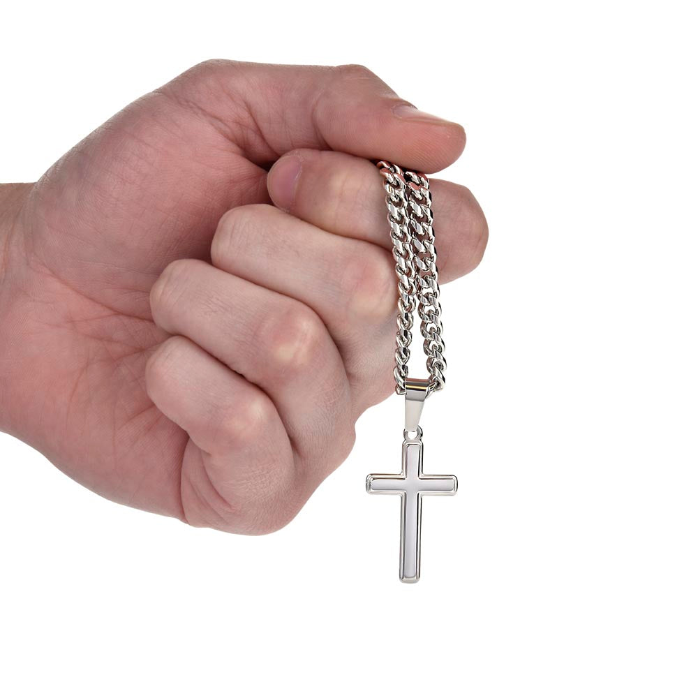 To My Handsome Son - Cross Necklace - See Yourself Through My Eyes - Meaningful Gift from Mom