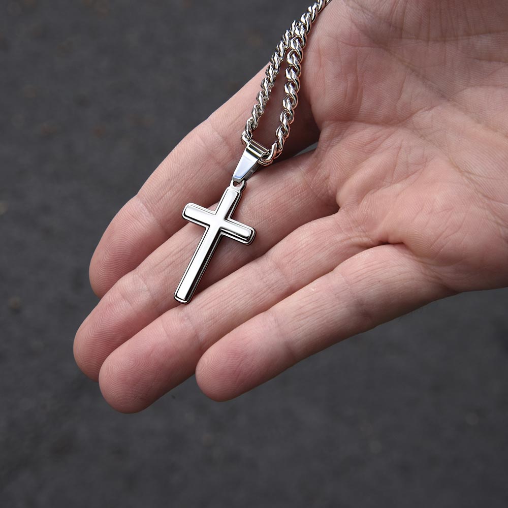 To My Handsome Son - Cross Necklace - See Yourself Through My Eyes - Meaningful Gift from Mom