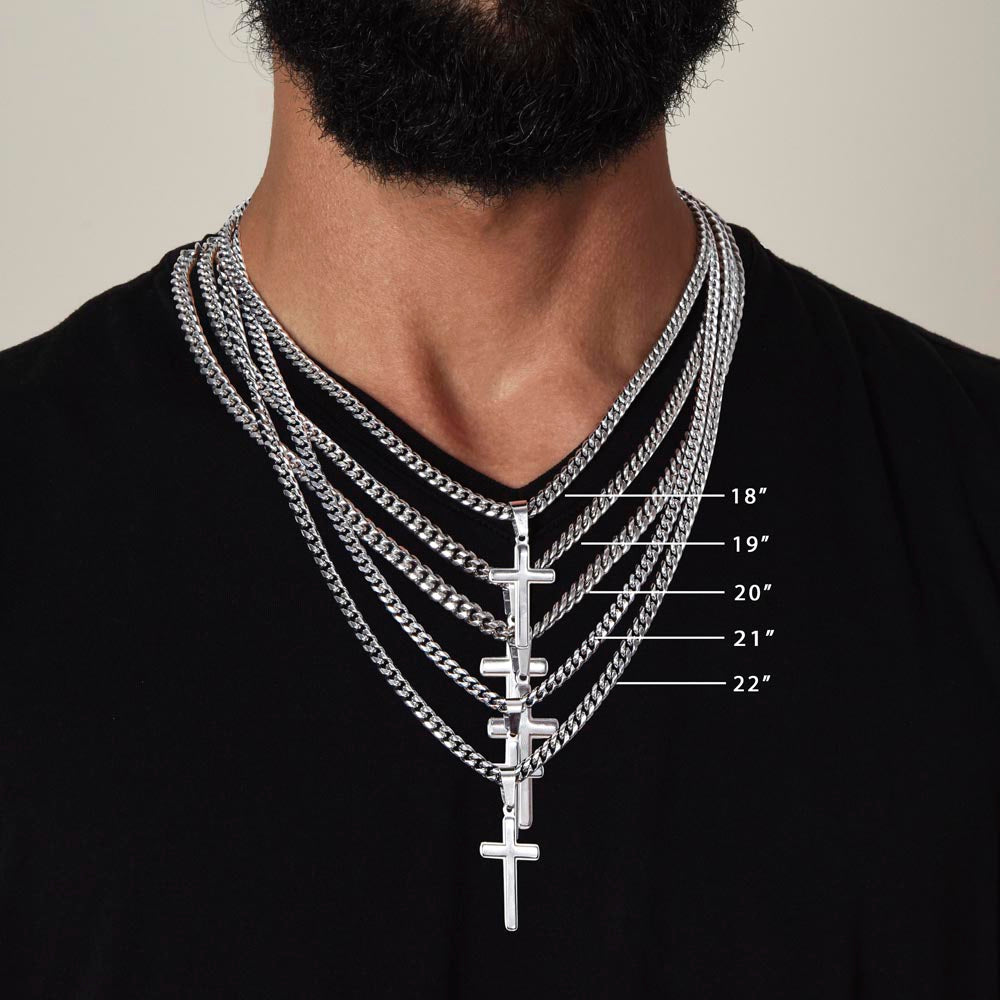 To My Handsome Son - Cross Necklace - See Yourself Through My Eyes - Meaningful Gift from Mom