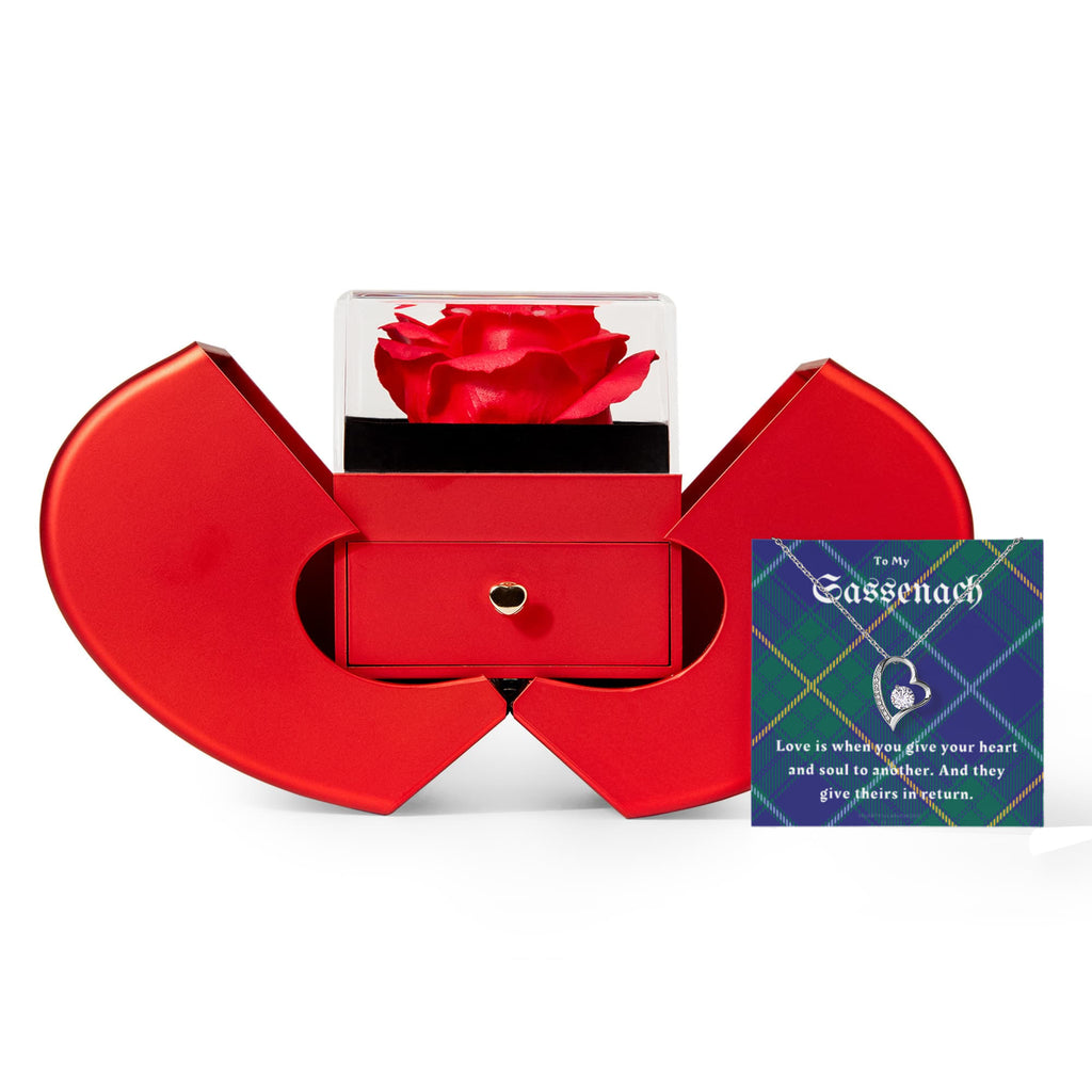 To My Sassenach – Forever Love Necklace & Rose Heart Box Gift Set