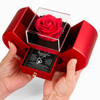 Eternal Rose Heart Gift Box with Forever Love Necklace – Romantic Anniversary Gift for Wife, Birthday & Valentine's Day Present