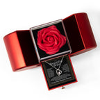 Eternal Rose Heart Gift Box with Forever Love Necklace – Romantic Anniversary Gift for Wife, Birthday & Valentine's Day Present