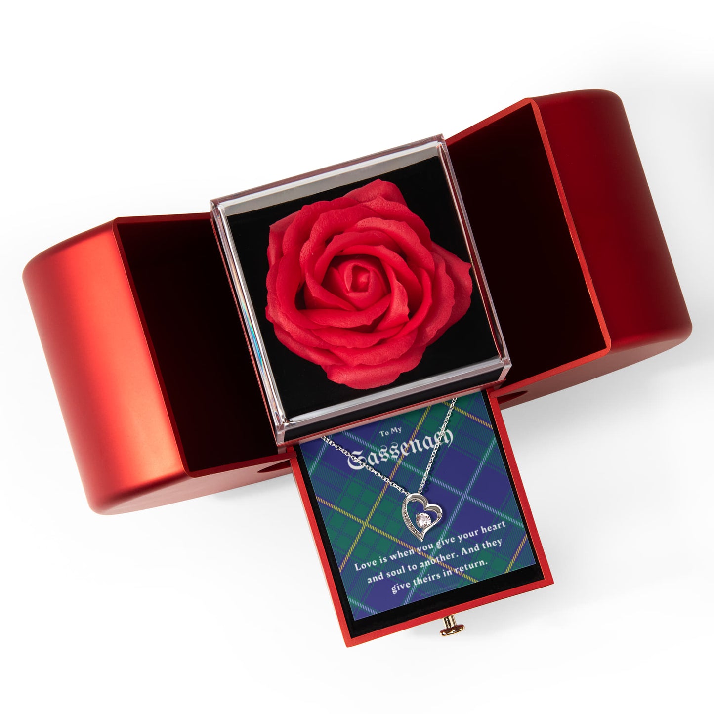 To My Sassenach – Forever Love Necklace & Rose Heart Box Gift Set