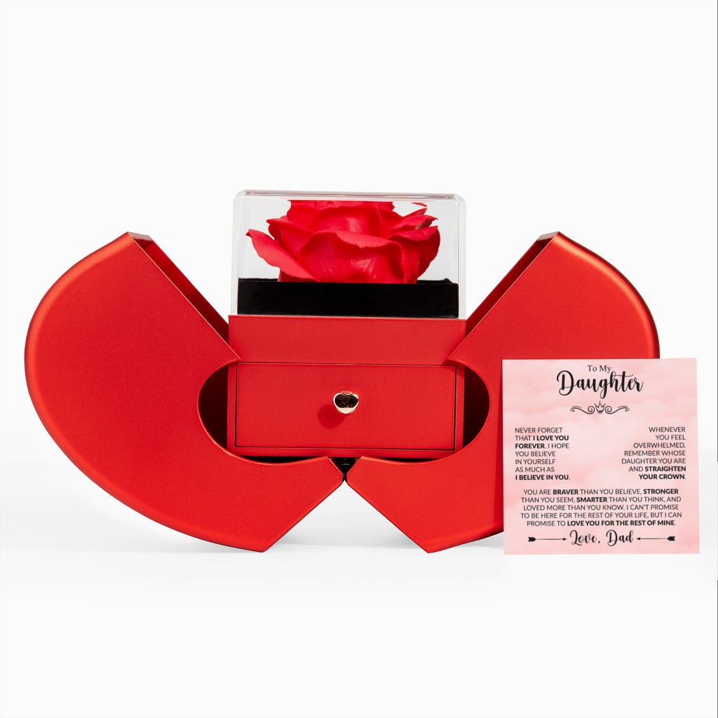 Daughter Necklace with Rose Gift Box – Meaningful Dad to Daughter Gift