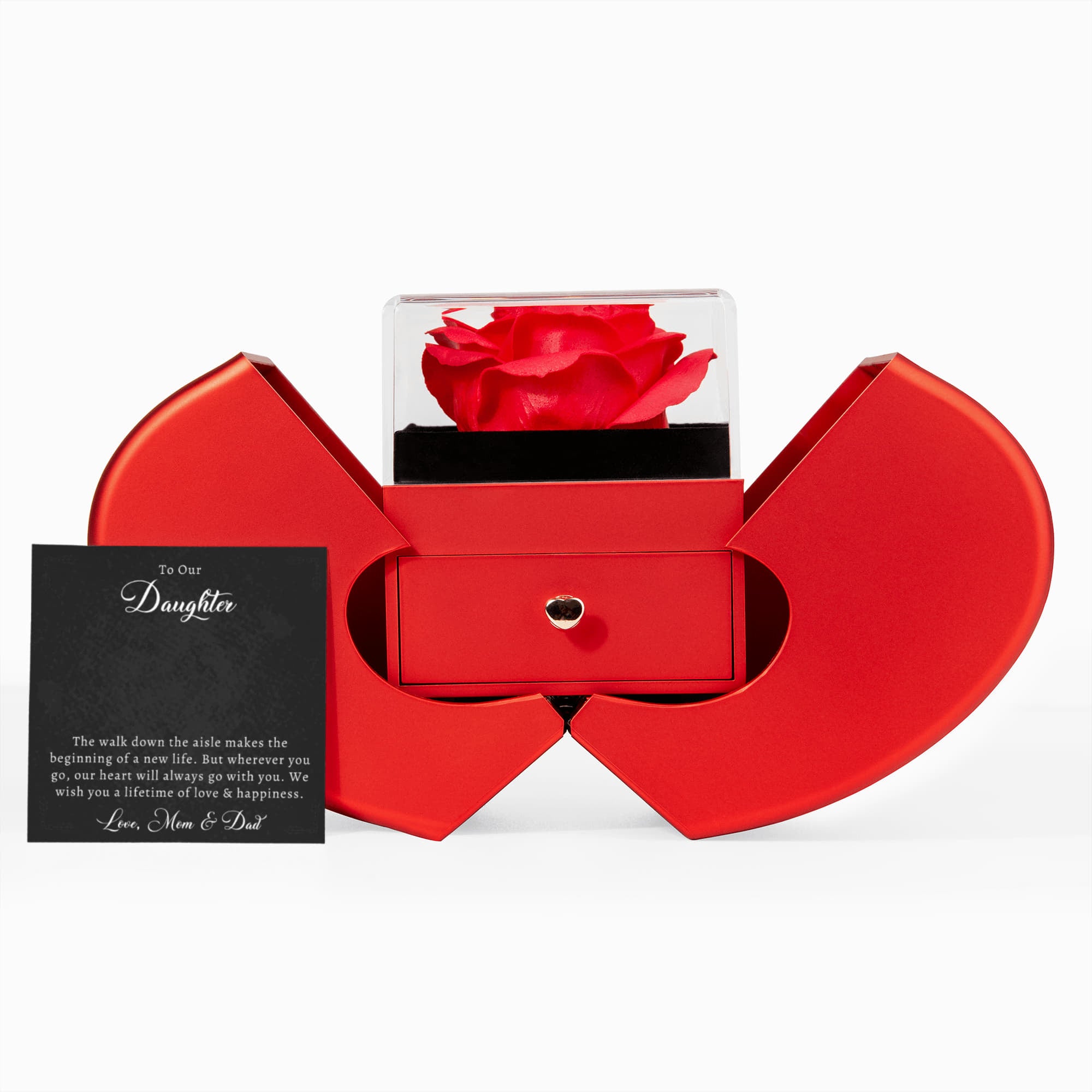 To Our Daughter – Alluring Beauty Necklace with Heart Rose Box | Meaningful Gift from Parents