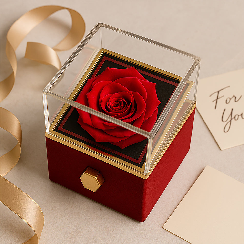 To My Beautiful Wife – Forever Love Heart Necklace with Preserved Rose Box | Romantic Gift for Anniversary, Birthday, or Christmas