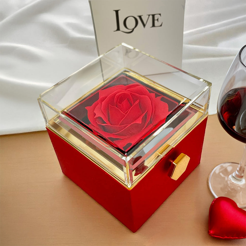 To My Beautiful Wife – Forever Love Heart Necklace with Preserved Rose Box | Romantic Gift for Anniversary, Birthday, or Christmas