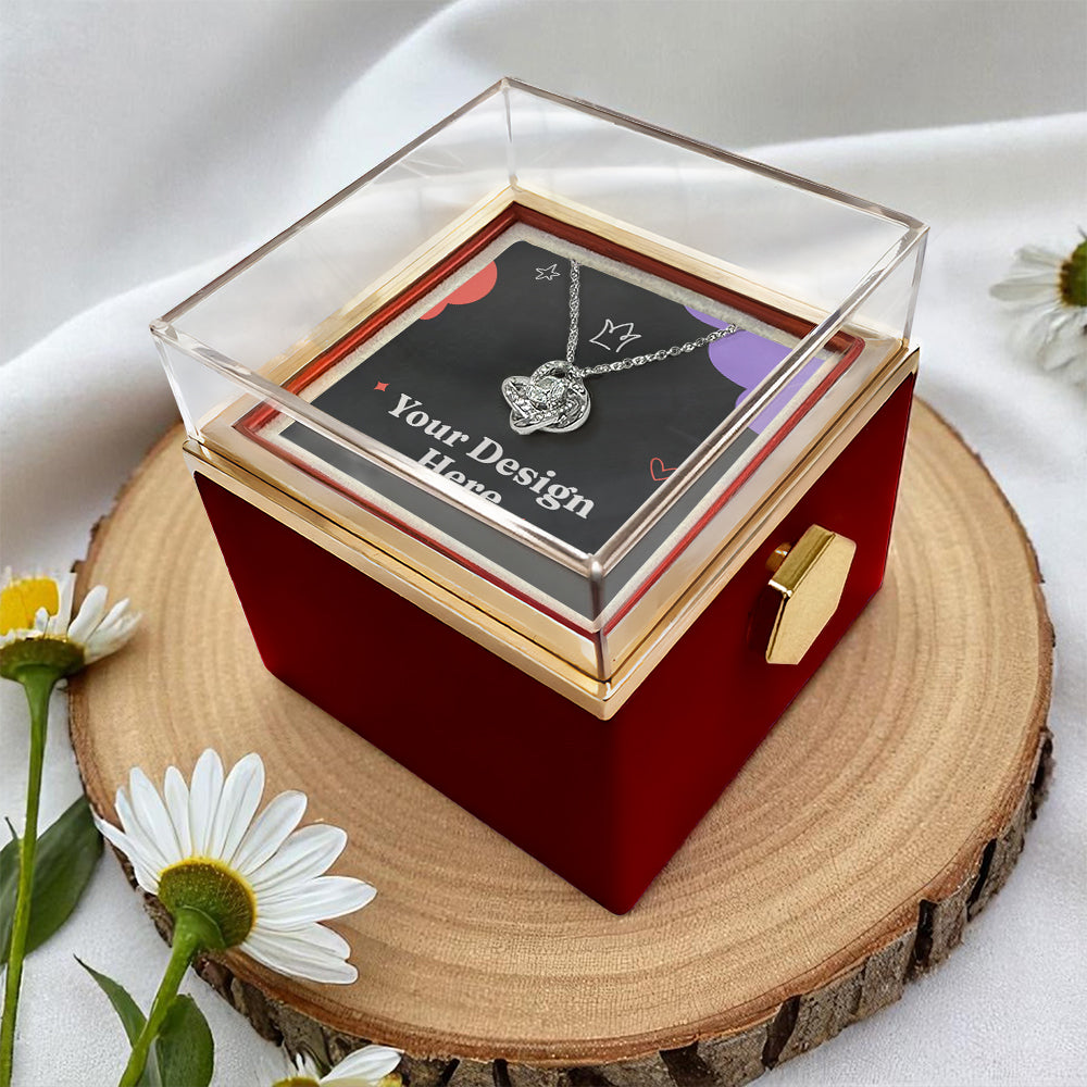 Happy Birthday to My Beautiful Wife – Love Knot Necklace with Heartfelt Message Card | Romantic Birthday Gift for Wife