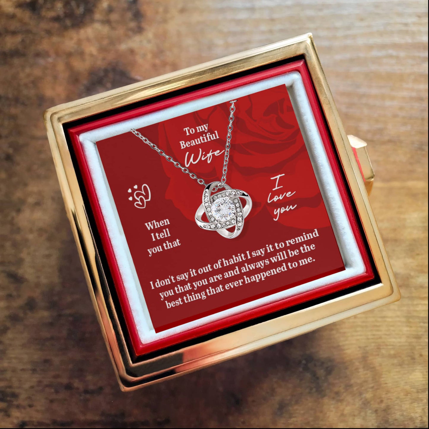 To My Beautiful Wife - "The Best Thing That Ever Happened To Me" Necklace Gift