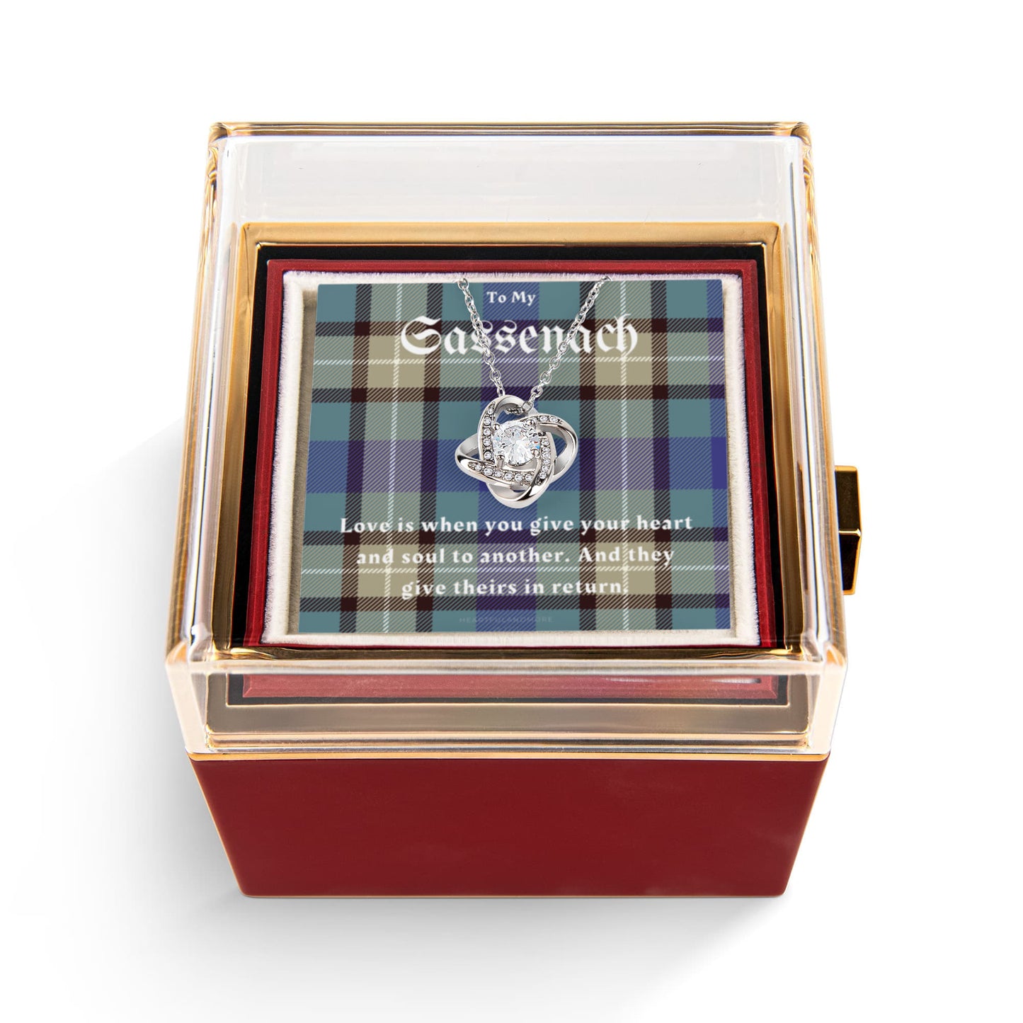 To My Sassenach – Love Knot Necklace & Preserved Rose Gift Box