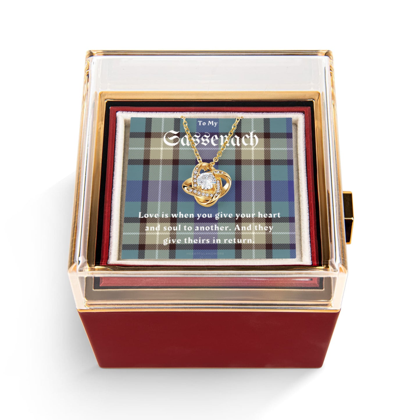 To My Sassenach – Love Knot Necklace & Preserved Rose Gift Box