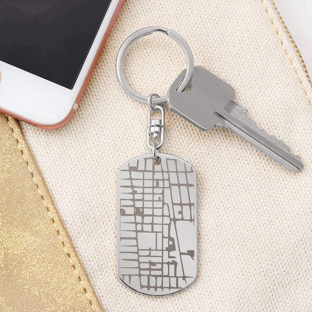 Where We First Met Map Keychain - Personalized Heart Map Dog Tag