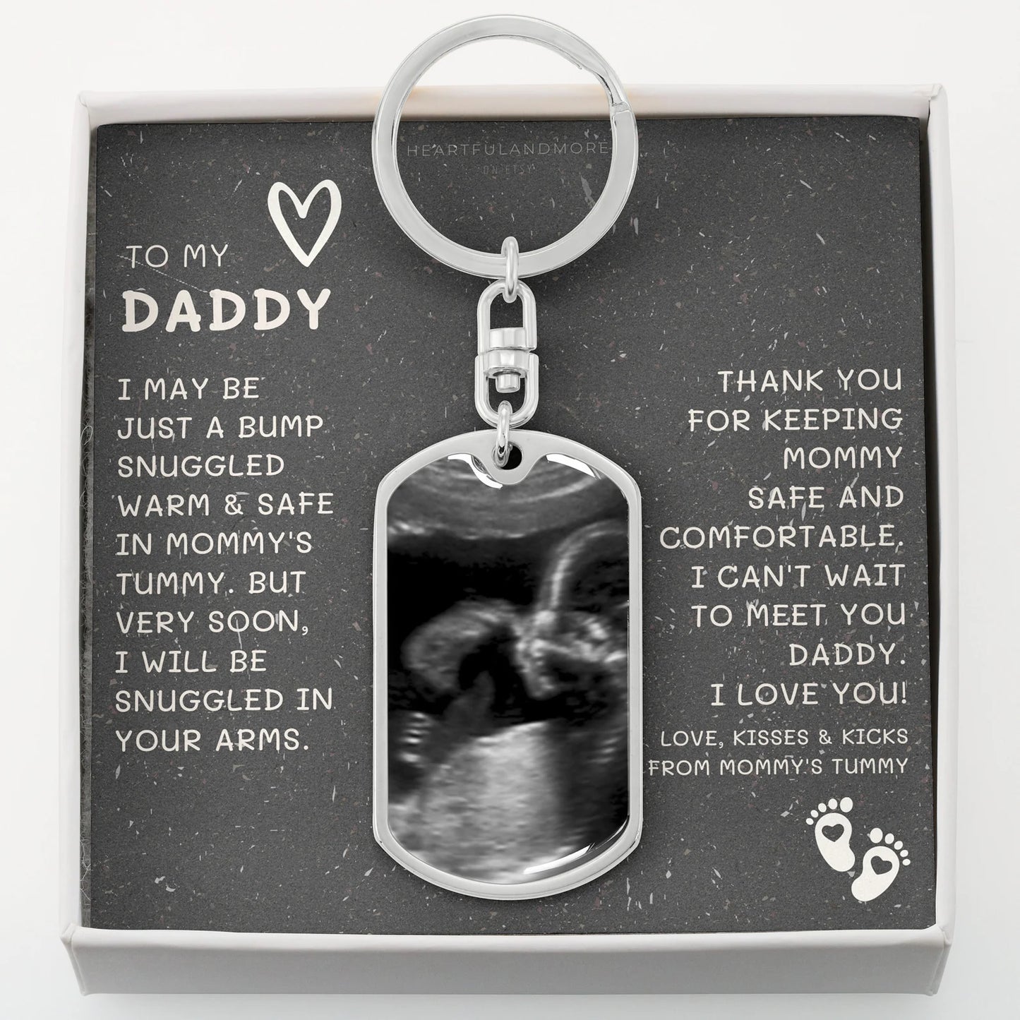 First Time Dad Gift, New Dad Gift, Father's Day Gift from Baby Bump, Ultrasound Gift, Pregnancy Photo Keychain, Personalized Photo Keychain