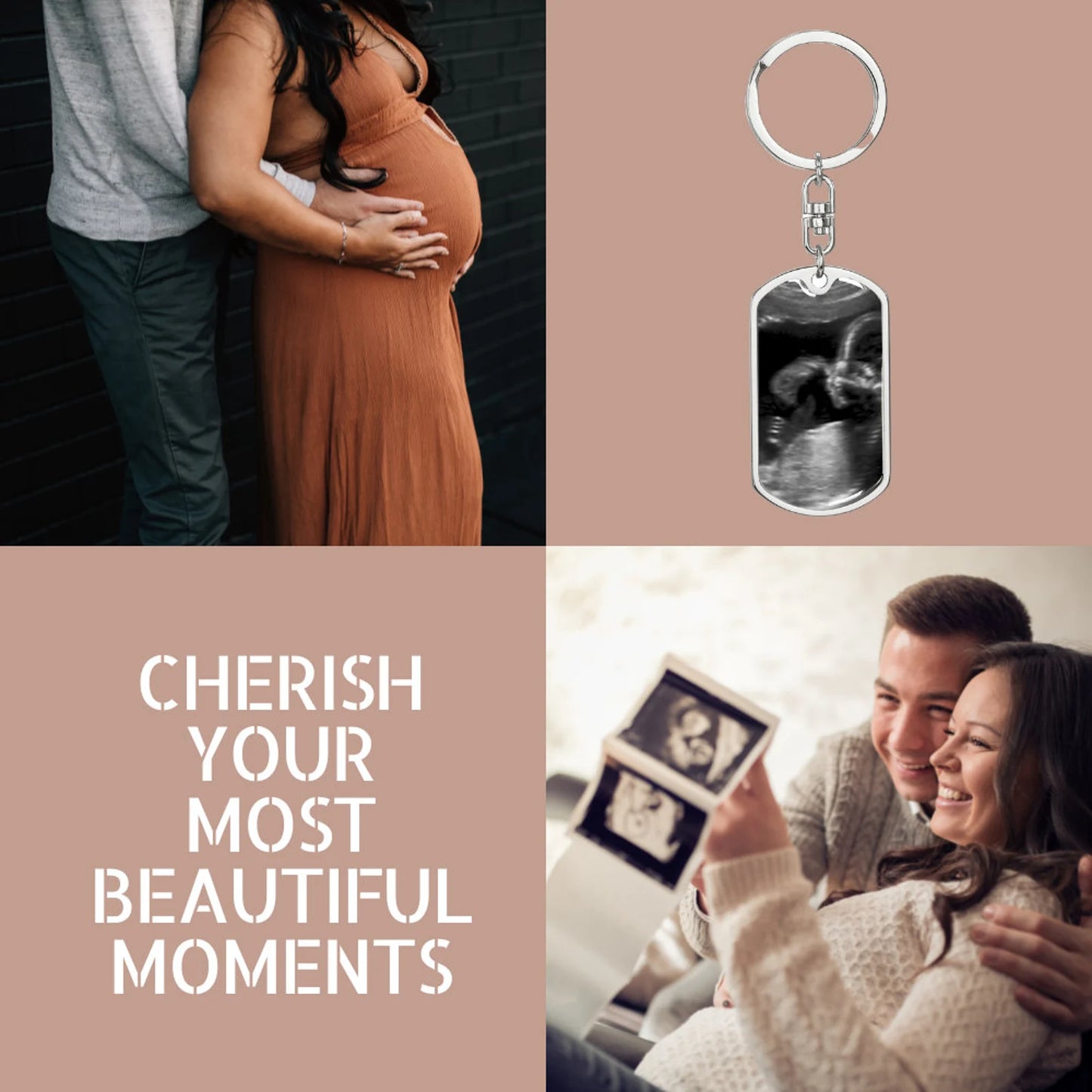 First Time Dad Gift, New Dad Gift, Father's Day Gift from Baby Bump, Ultrasound Gift, Pregnancy Photo Keychain, Personalized Photo Keychain
