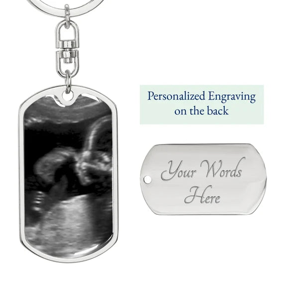 First Time Dad Gift, New Dad Gift, Father's Day Gift from Baby Bump, Ultrasound Gift, Pregnancy Photo Keychain, Personalized Photo Keychain