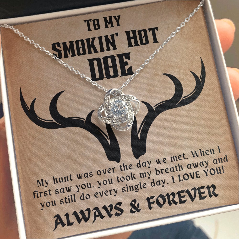 To My Smokin Hot Doe Necklace Gift for Wife, Valentine&#39;s Day Gift for Wife, Anniversary Gift for Wife, Soulmate Gift, Hunter Gift for Wife