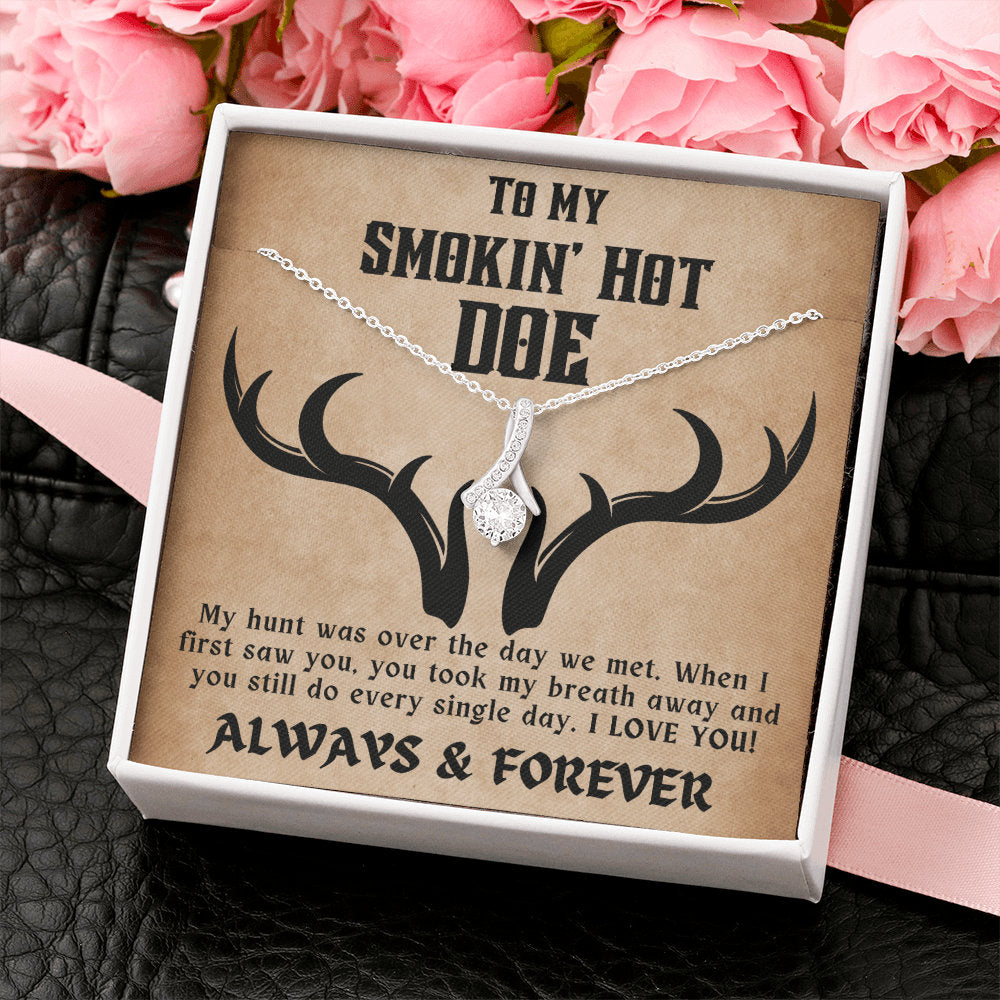 To My Smokin Hot Doe Necklace Gift for Wife, Valentine&#39;s Day Gift for Wife, Anniversary Gift for Wife