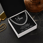 To Our Son on His Wedding Day Gift from Mom & Dad, Cuban Chain Necklace, Son Wedding Gifts Ideas, Today A Groom, Forever Our Son Unique Gift